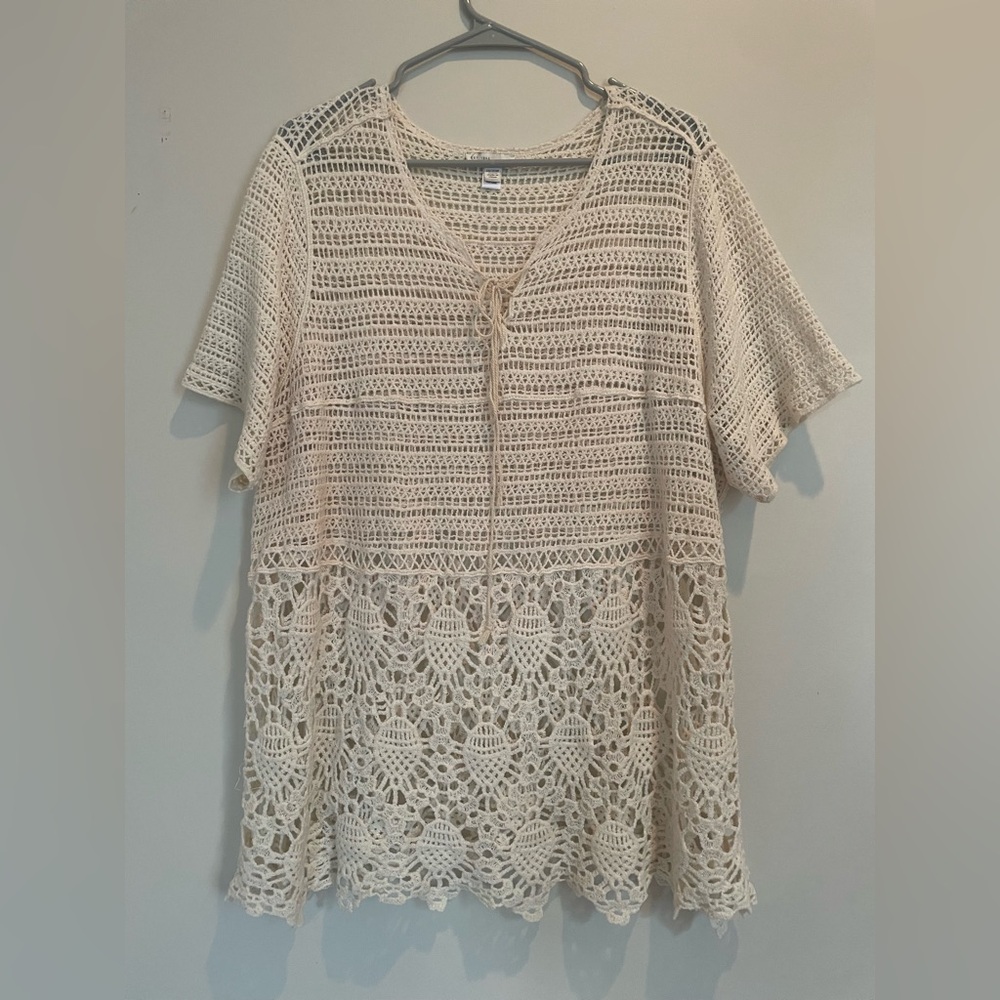 Cato Cream Crochet Top